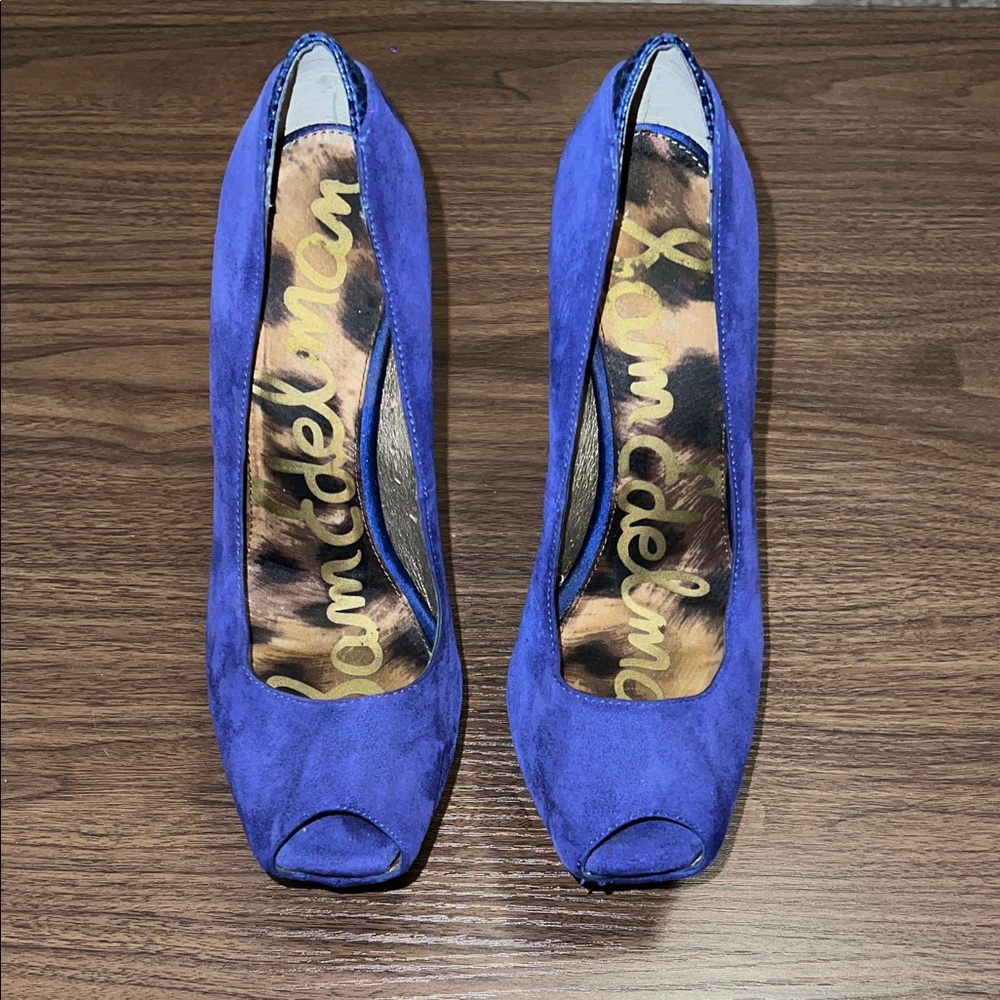 Sam Edelman Blue Suede Stiletto Heels